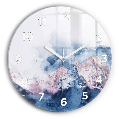 Egyedi üvegóra kerek 30 cm Absztrakt hegyvonulatok