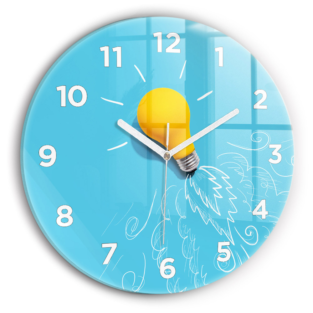 Kerek falióra 30 cm Villanykörte rajz