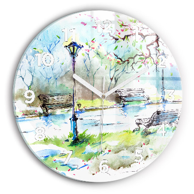 Fali üvegóra kerek 30 cm Festői tavasz