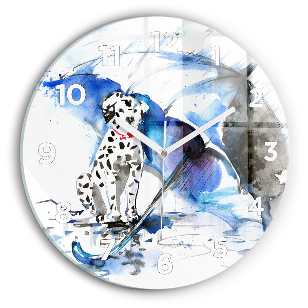 Fali üvegóra kerek 30 cm Dalmata és esernyő