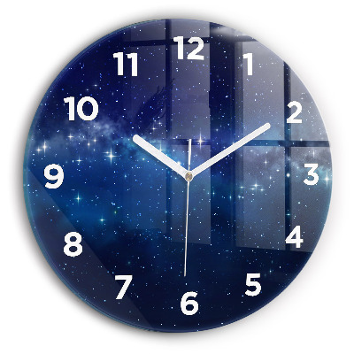 Egyedi üvegóra kerek 30 cm Sötét égbolt csillagok