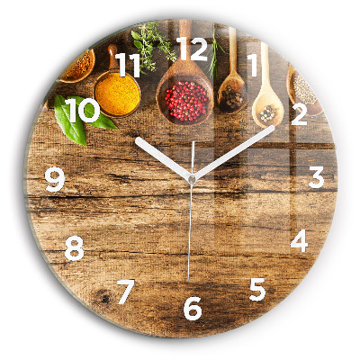 Kerek fali üvegóra 30 cm Fűszeres kanalak