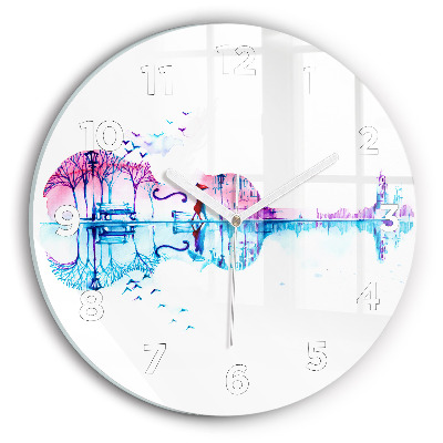 Kerek üvegóra 30 cm Cselló parki tó