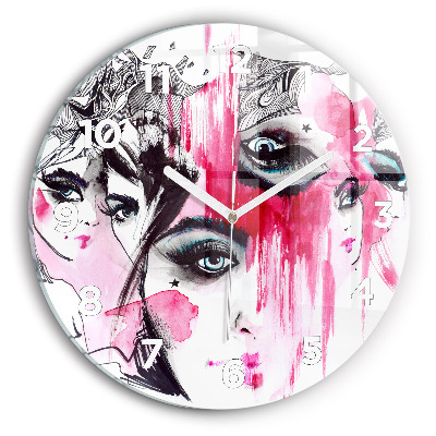 Kerek falióra 30 cm Sok arc absztrakció