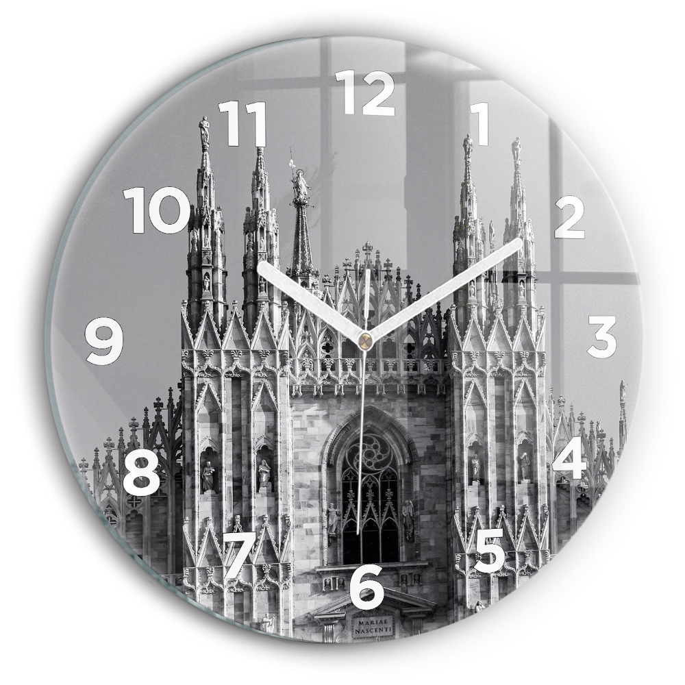 Egyedi üvegóra kerek 30 cm Duomo di Milano székesegyház