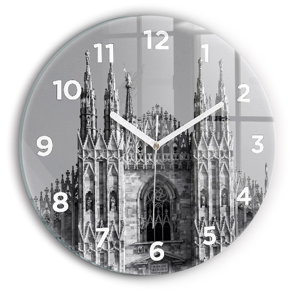 Egyedi üvegóra kerek 30 cm Duomo di Milano székesegyház