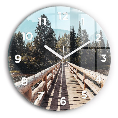 Kerek üvegóra 30 cm Hegyek Yellowstone-ban