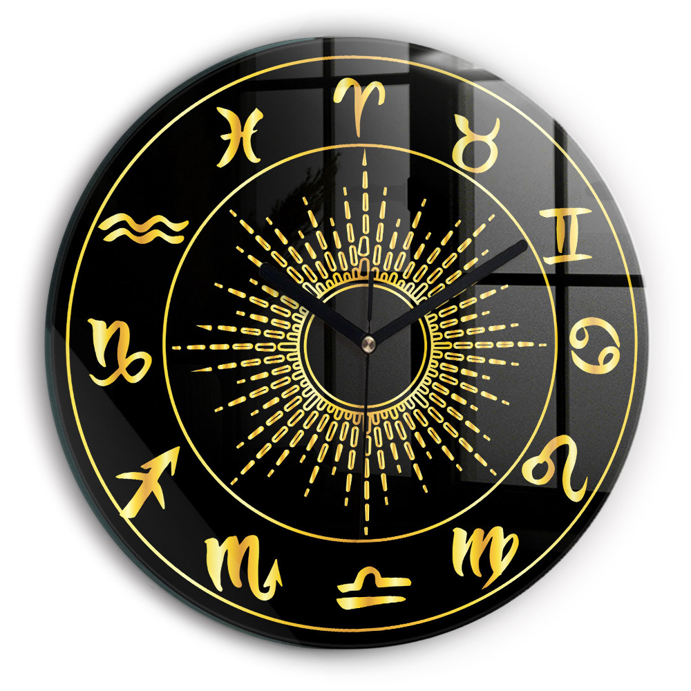 Kerek üvegóra 30 cm Zodiákus jelek