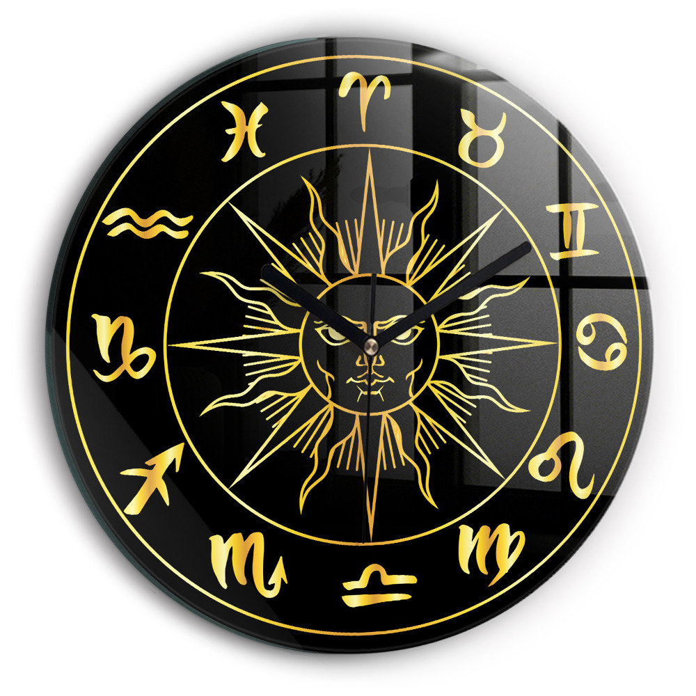 Kerek üvegóra 30 cm Zodiákus jelek