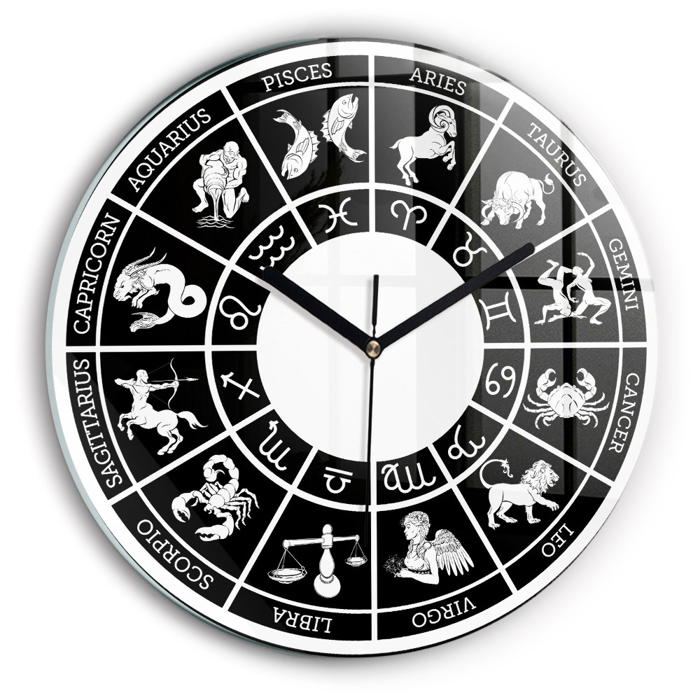 Kerek üvegóra 30 cm Zodiákus