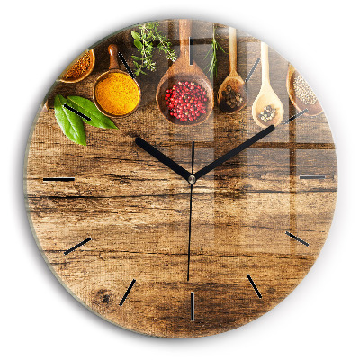 Kerek fali üvegóra 30 cm Fűszeres kanalak