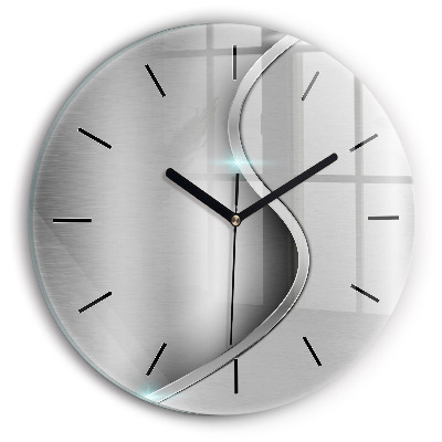 Kerek fali üvegóra 30 cm Szürke fém absztrakció