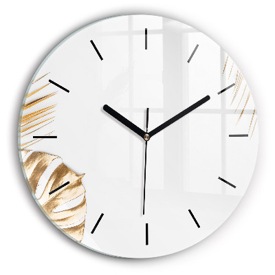 Kerek üvegóra 30 cm Trópusi levelek