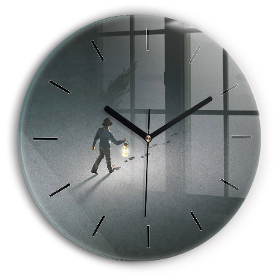 Kerek falióra 30 cm Vándor a sötétben