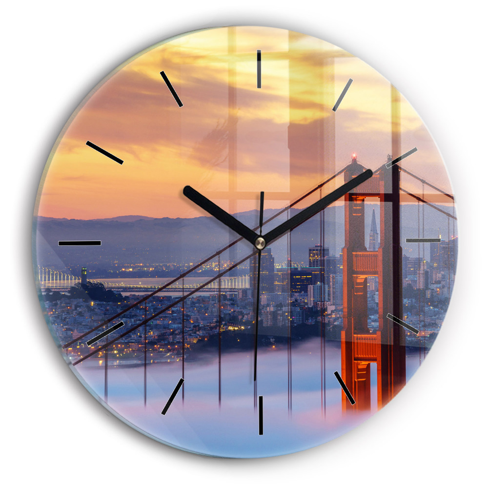 Egyedi üvegóra kerek 30 cm San Francisco híd