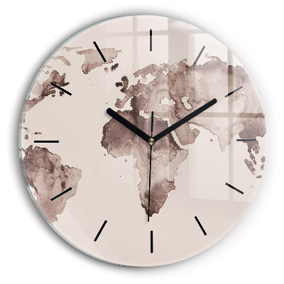 Kerek falióra 30 cm Akvarell világtérkép