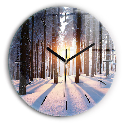 Kerek falióra 30 cm Naplemente erdő