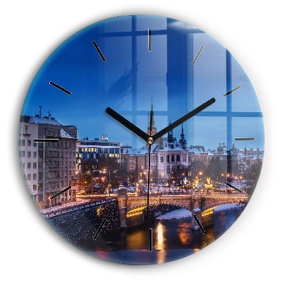 Kerek fali üvegóra 30 cm Pilseni panoráma