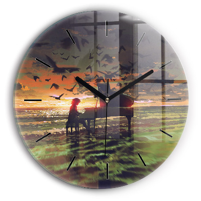 Kerek falióra 30 cm Koncert a tengerparton