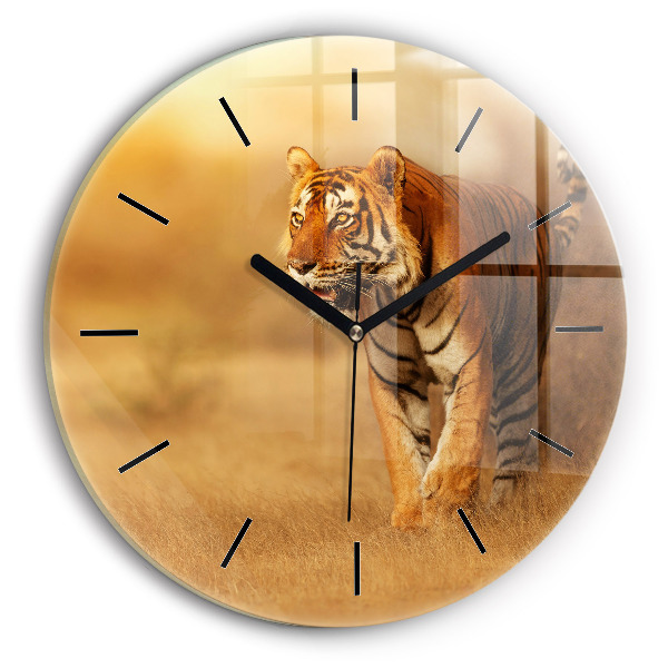 Kerek falióra 30 cm Vadászat Tigris