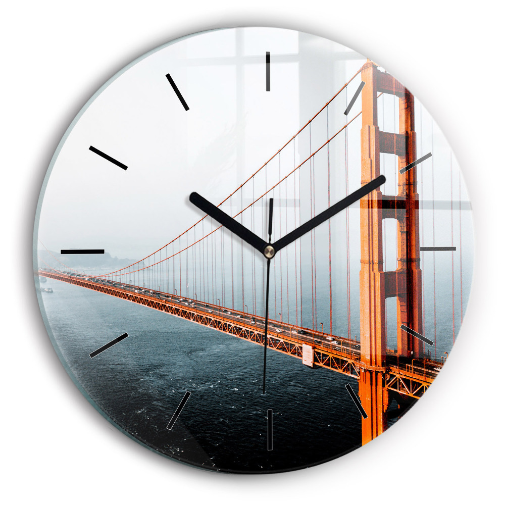 Fali üvegóra kerek 30 cm Golden Gate híd
