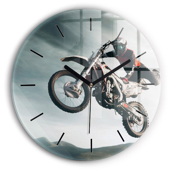Egyedi üvegóra kerek 30 cm Motorkerékpár Adrenalin stílus