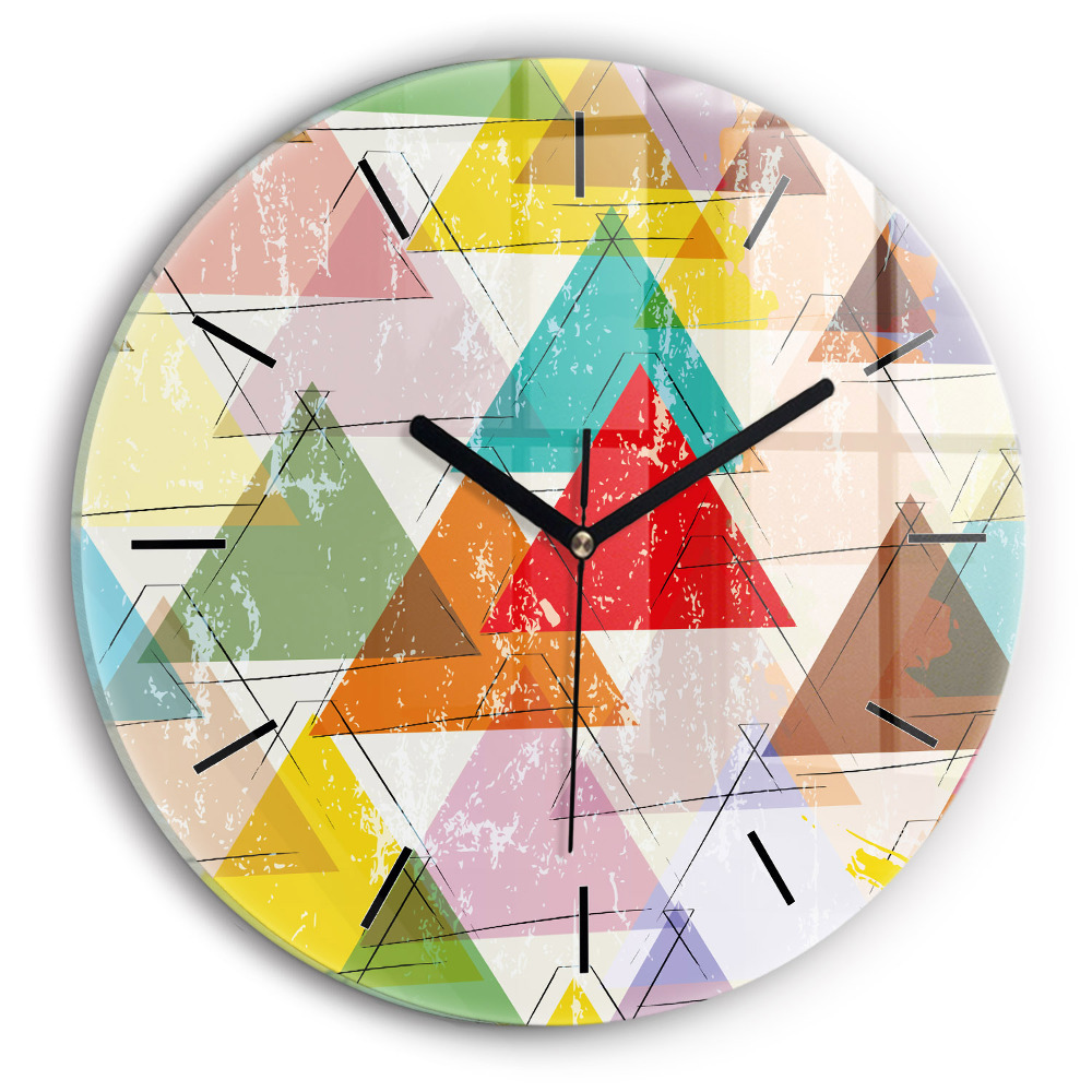Kerek üvegóra 30 cm Geometrikus háromszögek