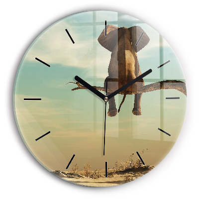 Kerek falióra 30 cm Elefánt egy fán