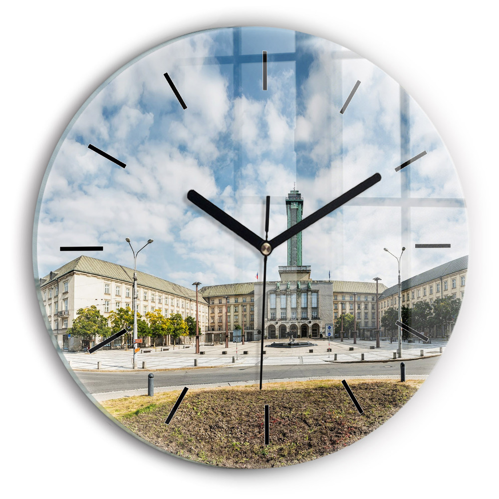Kerek falióra 30 cm Ostrava panorámája