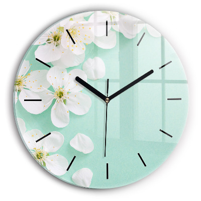 Kerek fali üvegóra 30 cm Almavirágok