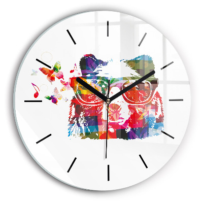 Egyedi üvegóra kerek 30 cm Medvefej