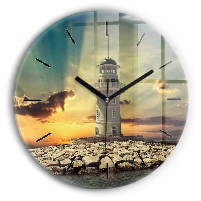Kerek falióra 30 cm Világítótorony a vízen
