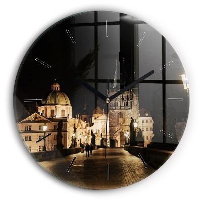 Kerek falióra 30 cm Károly híd Prágában