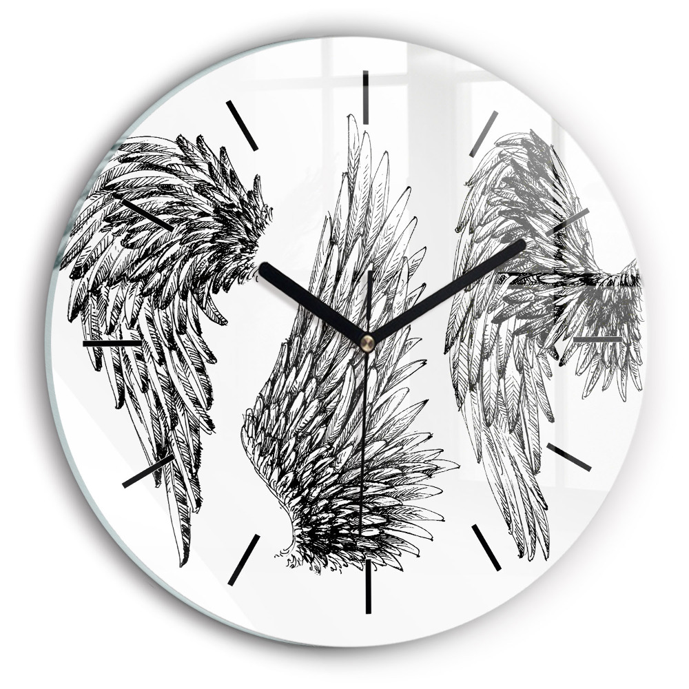 Fali üvegóra kerek 30 cm Angyalszárnyak