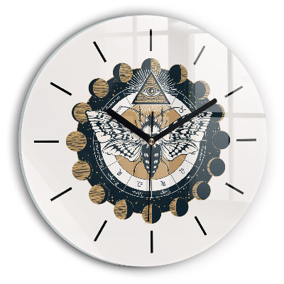 Kerek üvegóra 30 cm A hold és a szem fázisai