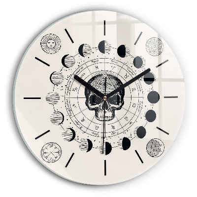 Egyedi üvegóra kerek 30 cm A hold fázisai