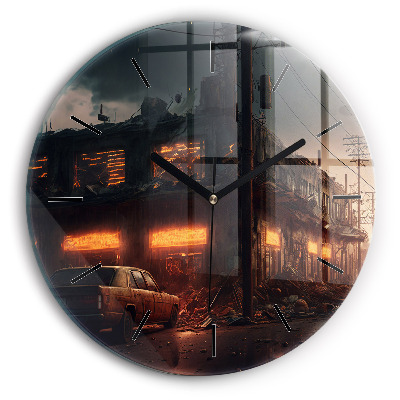 Kerek üvegóra 30 cm Apokaliptikus épület