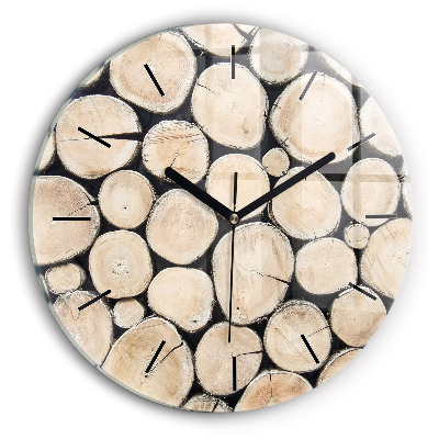 Kerek fali üvegóra 30 cm Vágott fatörzs