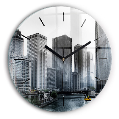 Fali üvegóra kerek 30 cm A város panorámája
