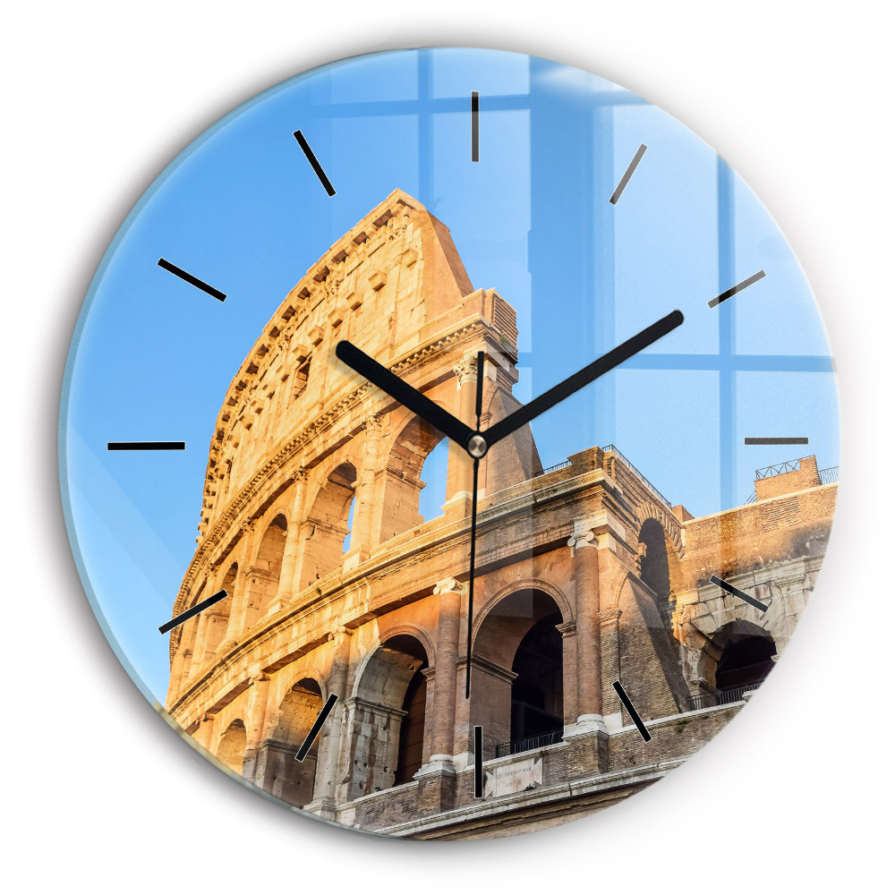 Egyedi üvegóra kerek 30 cm Colosseum Rómában