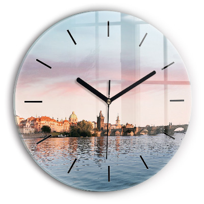 Fali üvegóra kerek 30 cm Károly-híd Prágában