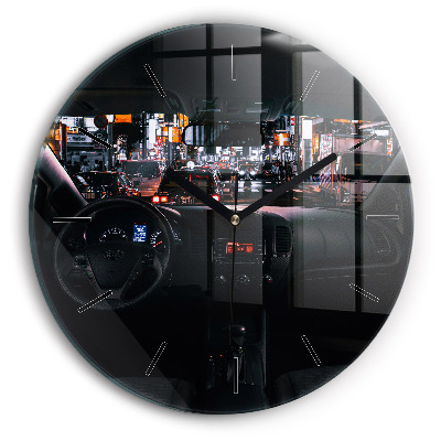 Kerek fali üvegóra 30 cm Autó Tokióban