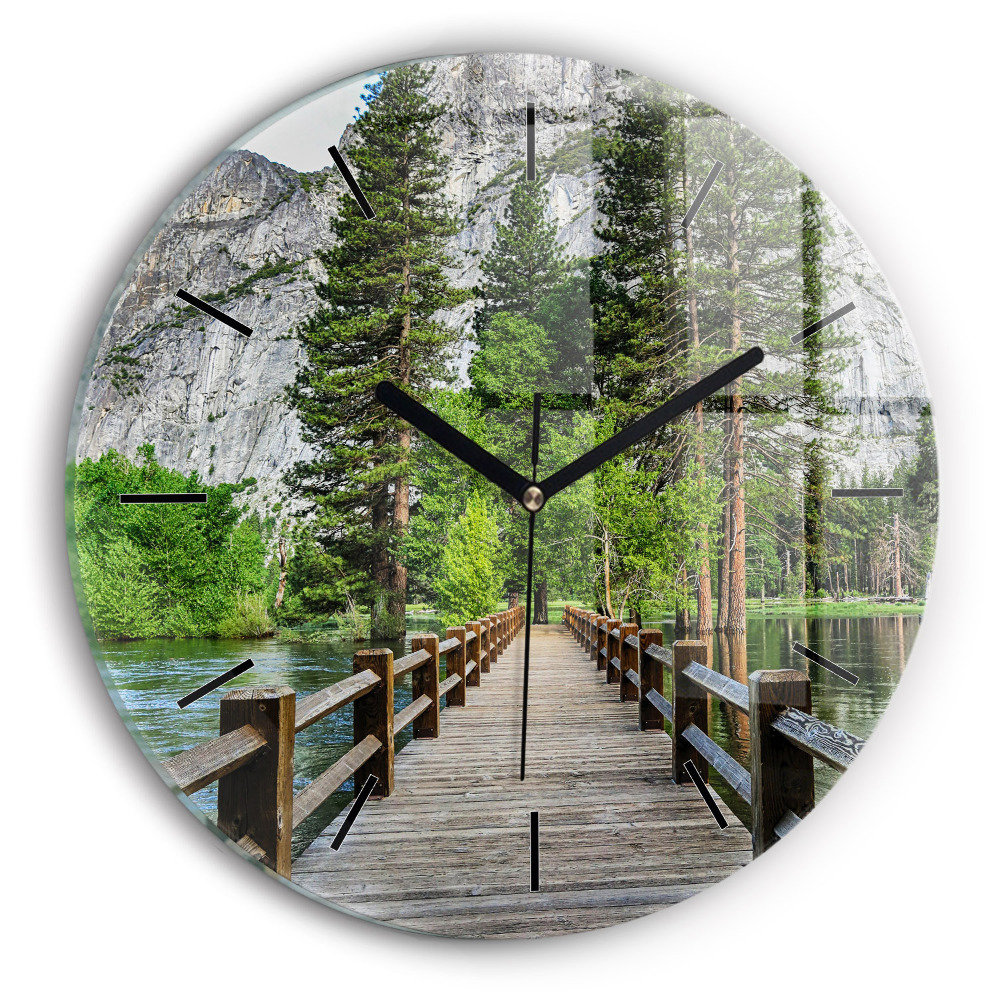 Fali üvegóra kerek 30 cm Yosemite fahíd