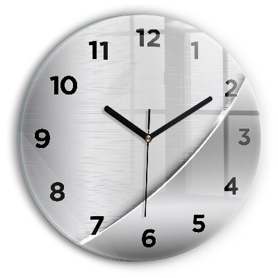 Egyedi üvegóra kerek 30 cm Ezüst minta