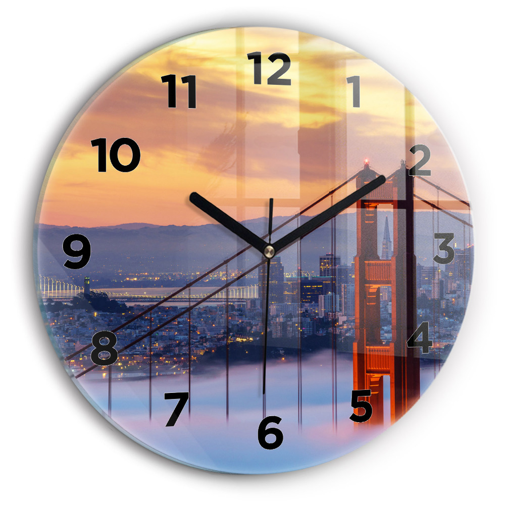 Egyedi üvegóra kerek 30 cm San Francisco híd