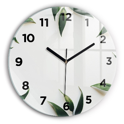 Egyedi üvegóra kerek 30 cm Levélkeret