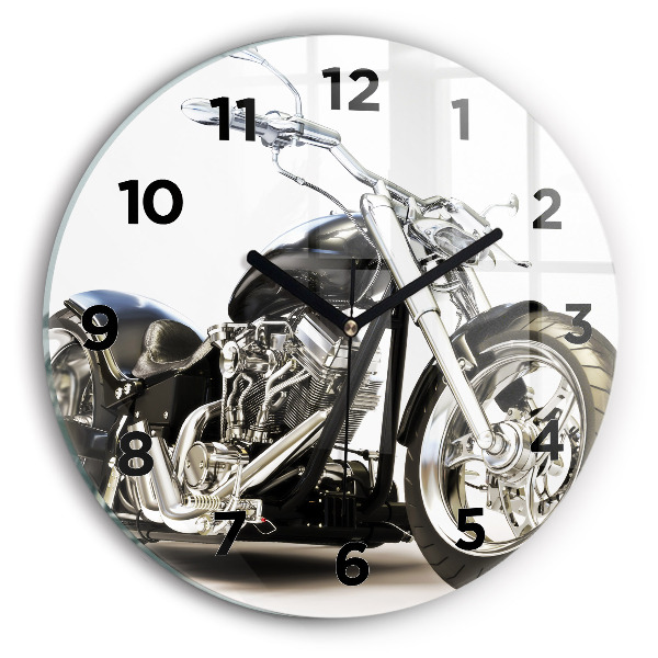 Fali üvegóra kerek 30 cm Fekete motorkerékpár