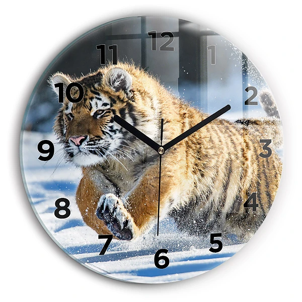 Fali üvegóra kerek 30 cm Ugró tigris