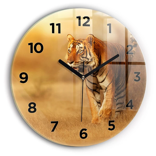 Kerek falióra 30 cm Vadászat Tigris