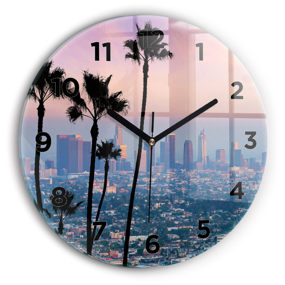 Kerek falióra 30 cm Los Angeles-i naplemente
